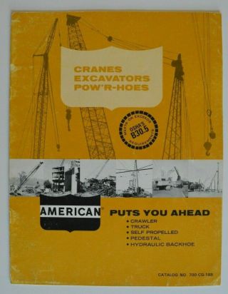 American Cranes Excavators Hoes 1964 Dealer Brochure - English - Usa