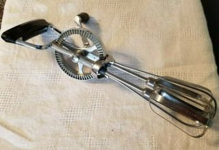 Vintage Ekco Stainless Steel Heavy Duty Egg Beater Batter Mixer Made In Usa