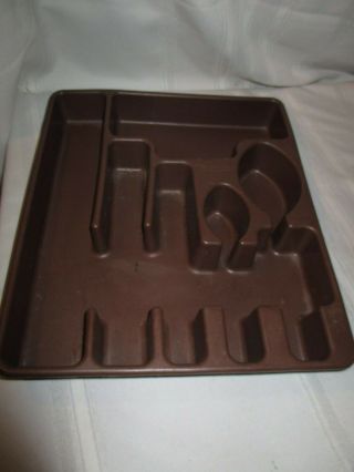 Vintage Rubbermaid Silverware Organizer Tray 6 Compartments Chocolate