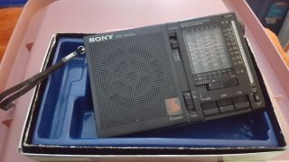 Sony Icf - 7600a 9 Bands Portable Radio Receiver Fm / Mw / Sw No Bat Cover