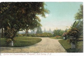 Garden And Conservatory At Craigside Cold Spring York Vintage Postcard 1908