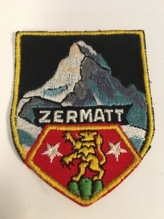 Zermatt Vintage Skiing Ski Patch Switzerland Souvenir Travel Swiss Matterhorn