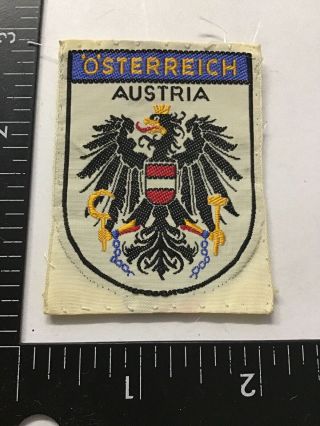 Vtg Osterreich Austria Travel Souvenir Sew - On Patch Crest Emblem Badge