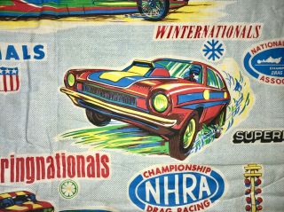 Vintage 1970 Nhra Championship Drag Racing Hotrod National Multicar Sleeping Bag