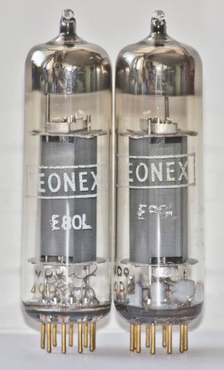 Teonex /philips E80l 6227 Tubes Matched Pair Heerlen Holand Wsw Siemens