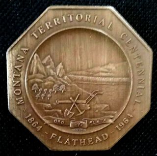 Scarce " Montana Territorial Centennial - 1864 - Flathead - 1964 " Medallion