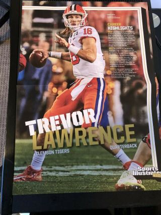 2019 Sports Illustrated Si Kids Football Poster Trevor Lawrence Clemson Tigers