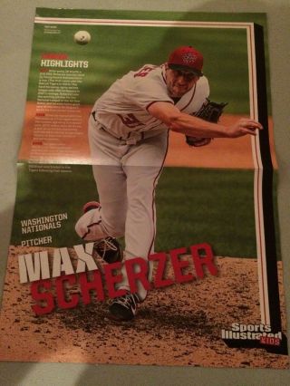2018 Sports Illustrated Si Kids Baseball Poster Max Scherzer Nationals