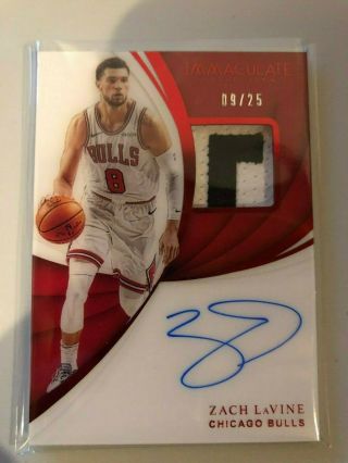 2018 19 Immaculate Zach Lavine Signed Auto Game Bulls Jersey Patch 09 / 25