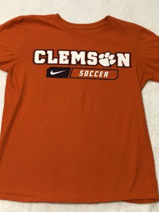 Great Nike Clemson Tigers Soccer Acc Orange T - Shirt Men’s Women’s Small