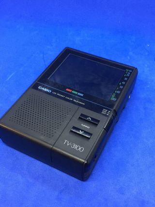 Vintage Casio TV - 3100 LCD Pocket Colored Television Japan 842 - 1 3