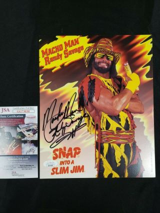 Vintage Hand Signed Wrestling 8x10 Promo Photo Randy Savage Macho Man W/jsa/coa