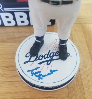 TOMMY LASORDA SIGNED TROPHIES BOBBLEHEAD 81 & 88 WORLD SERIES CHAMPS PSA/DNA 3