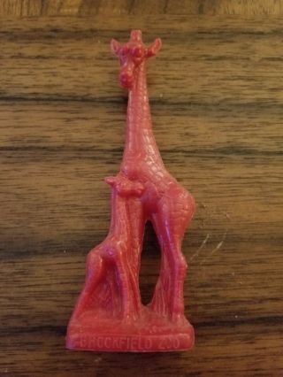 Adult Giraffe And Baby Mold A Rama Figure From Brookfield Zoo - Red