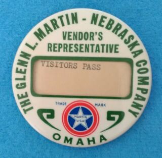 The Glenn L Martin - Nebraska Company - Omaha Badge