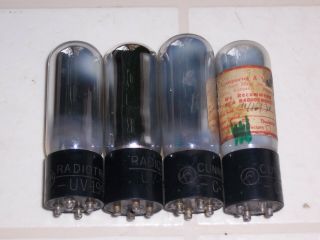 4 Cunningham And Radiotron Short Pin 199 And 299 Radio Vacuum Tubes