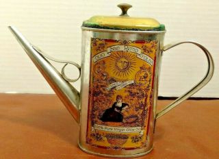 Vtg Olio San Remo D’oliva 100 Pure Virgin Olive Oil Tin With Spout Handle & Lid