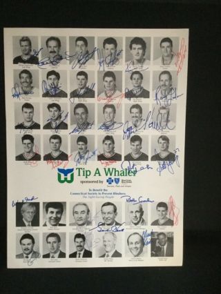 Nhl - Hartford Whalers - Player Signed Tip - A - Whaler Program