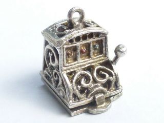 Vintage 925 Sterling Silver Opening Cash Slot Machine Charm 2g Ca119