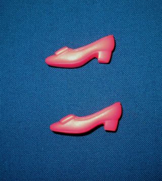 Vintage Mod Barbie Hot Pink Squishy Bow Shoes - Japan Near 2