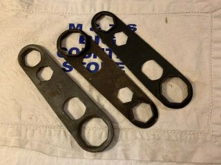 Vintage Model T Ford T - 1349 3pc Hub Cap Wrenches Script Logo
