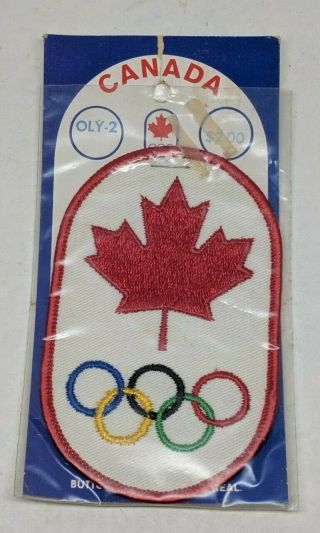 Vintage Montreal 1976 Olympic Canada Patch Maple Leaf Buttoncraft Nos
