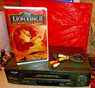 SHARP VC - A410U VHS VCR Recorder Player No REMOTE - W/AV CABLE & LION KING 2 - VHS 2