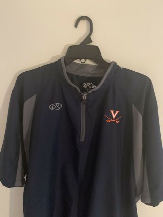 University Of Virginia Cavaliers Mens Short - Sleeved Windbreaker Shirt Rawlings L