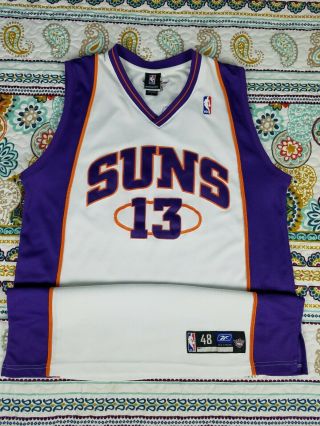 Steve Nash Phoenix Suns Reebok Authentic Basketball Jersey Sz 48 Xl White Nba