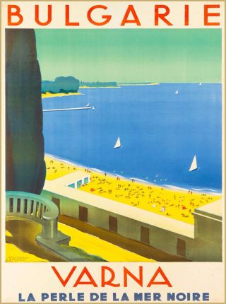 Varna Seacoast Bulgaria Vintage Europe Travel Advertisement Art Poster Print