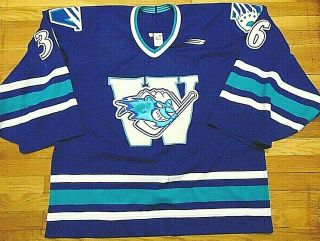 Vintage Bauer Ahl Worcester Ice Cats Authentic Hockey Jersey Size 56 G
