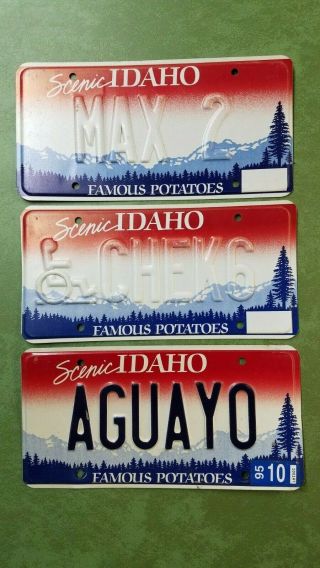 3 Idaho Scenic Vanity License Plates 2 No Paint Never Issued