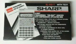 Old Stock Sharp El - 512 - T Scientific Calculator