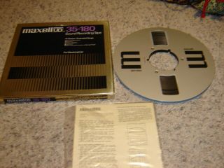 Maxell Ud 35 - 180 On 10 - 1/2 " Reel To Reel Tape On Metal Reel With Labels