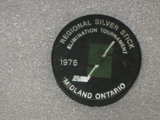 Midland 1979 Regional Silver Stick Puck Official Garner 