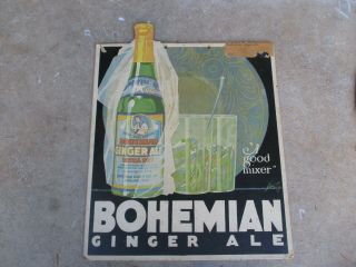 Vintage Bohemian Ginger Ale Sign A Good Mixer Oakland Calif 13.  75 X 10.  75