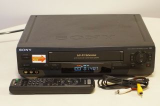 Sony Slv - N50 Hi - Fi Stereo Video Cassette Recorder Vhs Vcr With Remote