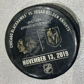 Vegas Golden Knights Military Appreciation Night Warm Up And Gold Match Up Pucks