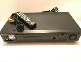 Sony Slv - N900 Vhs Vcr Player Video Cassette Recorder W/remote Av Cables