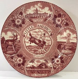 Little America Wyoming 10 " Pink Staffordshire Ware Dinnerware Made In England