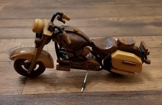 Handmade Wooden Harley Davidson Motorcycle 1/18 1/24 Scale Hawaii Collectible