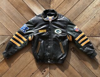 Limited Edition Jeff Hamilton For Green Bay Packers Leather Jacket Xl Nfl
