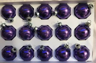 Vintage Deep Purple Glass Holly Ornaments Christmas American
