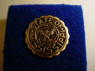 Vintage " Old " Mississippi State Seal Lapel/hat Pin S203a