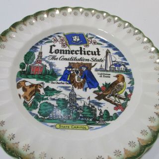 Connecticut Constitution Collectable Decorative Vintage State Plate Souvenir