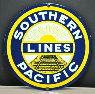 Authentic Vintage " Southern Pacific Lines " Porcelain Sign