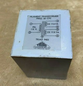 Triad 9403 Filament Transformer For Tube Amp 115v Primary 2 2.  5v Secondaries