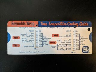 Vintage Slide Rule - type Time - Temperature Cooking/Roasting Guide by Reynolds Wrap 3
