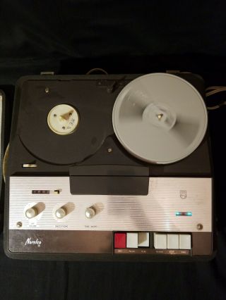 Philips Norelco El3528a/54 Portable Tube Reel To Reel Tape Recorder Player Deck