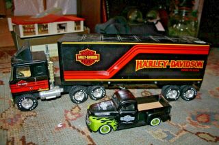 Vintage Harley Davidson Nylint Semi Tractor Trailer Truck,  Miasto Harley Pick Up